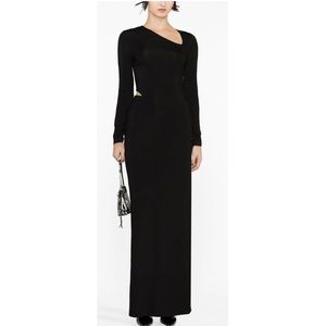 GIVENCHY SIDE CUTOUT BLACK LONG SLEEVE FOWN FR 42 / US 10